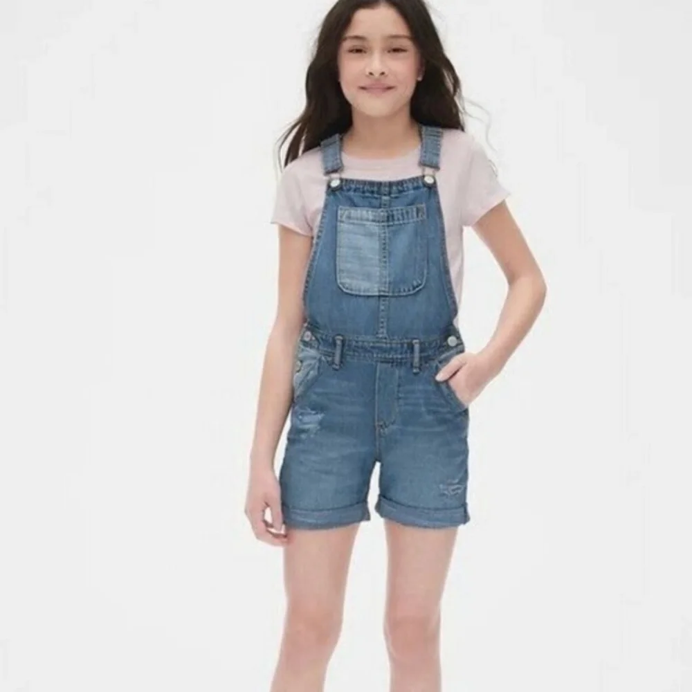 GAP Kids‎ Distressed Denim Shortalls Size Medium (M) Girls